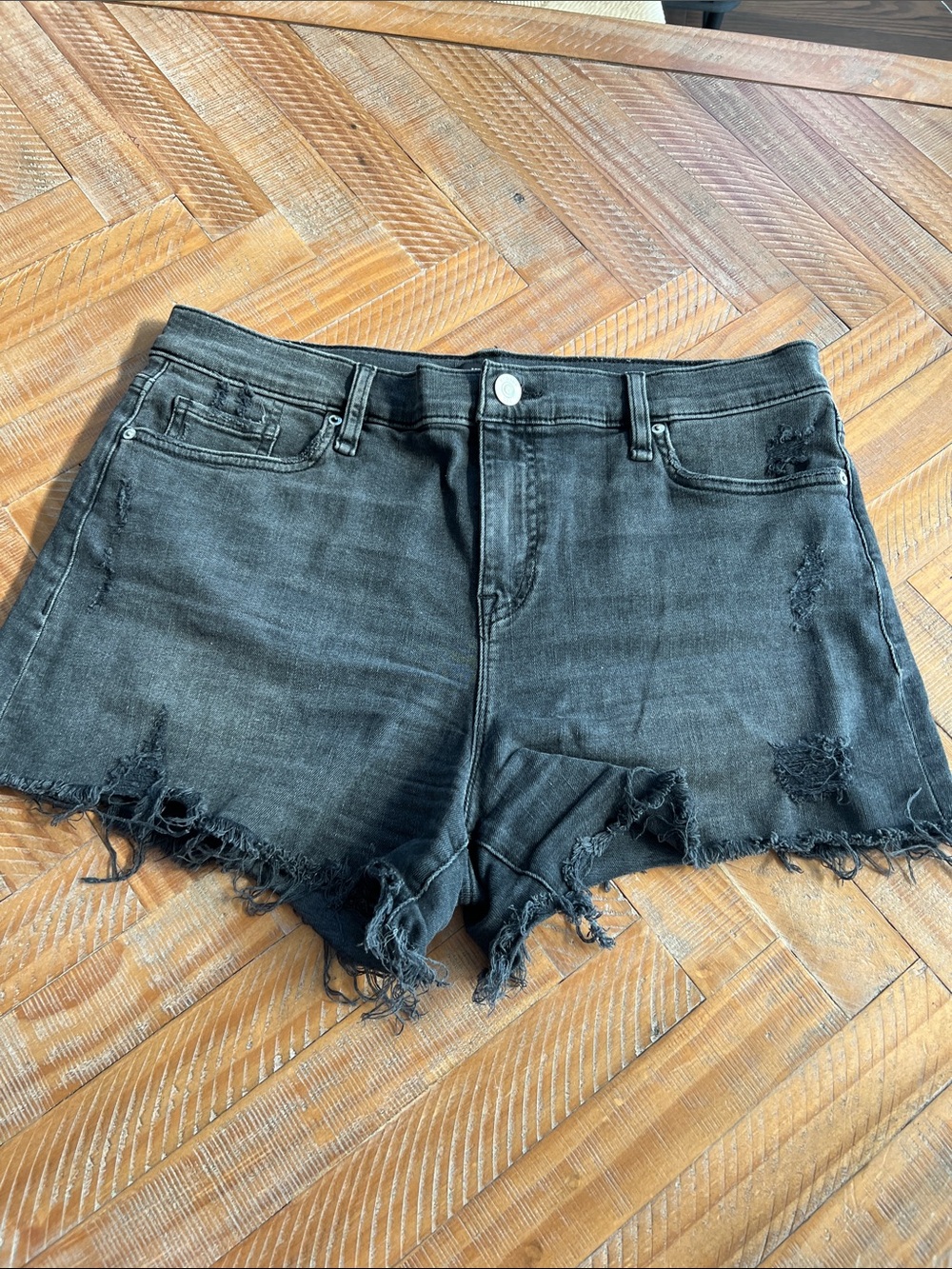 Hudson black Distressed Denim Shorts Gemma short